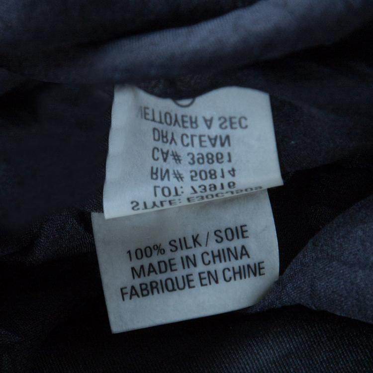 Pre Owned Elie Tahari Black Silk Contrast Ruffle Detail Sleeveless Top S