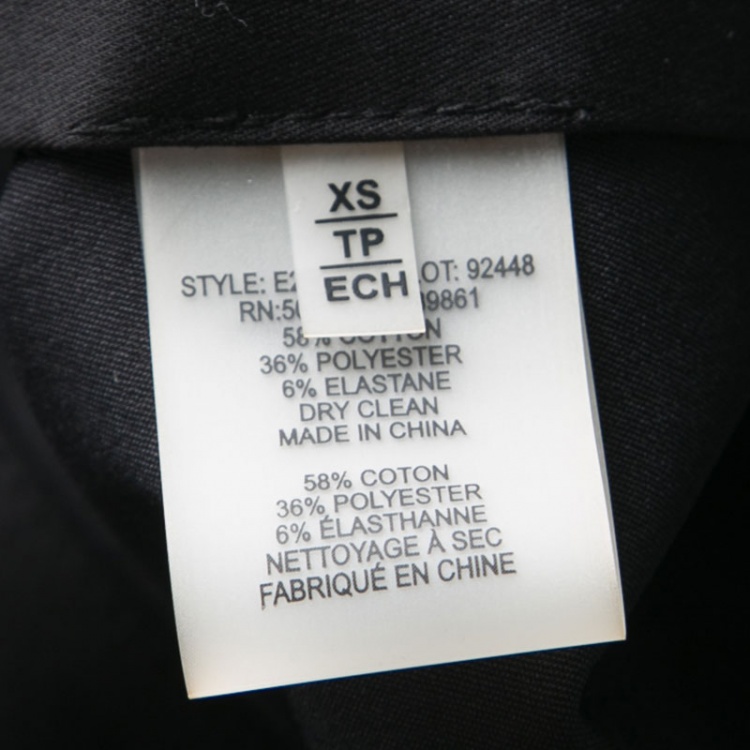 Pre Owned Elie Tahari Black Long Sleeve Button Front Carly Blouse XS