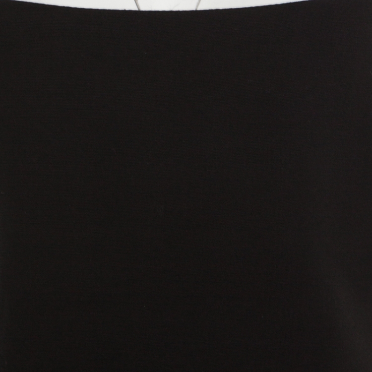 Pre Owned Elie Tahari Black Knit Satin Lined Sleeveless Fitted Sheath Dress S