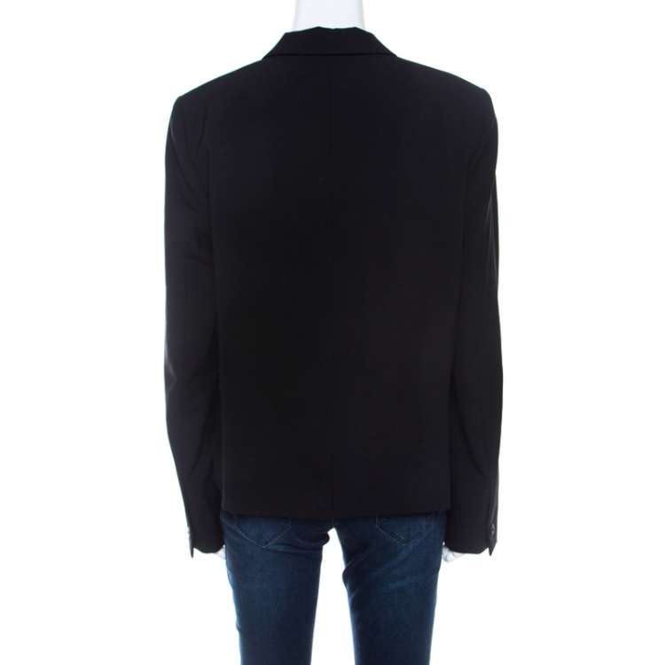 Pre Owned Elie Tahari Black Wool Single Button Alma Jacket XL 