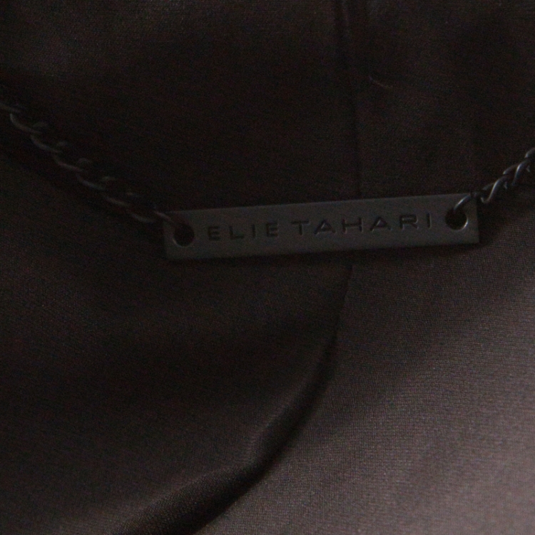 Pre Owned Elie Tahari Black Wool Single Button Alma Jacket XL 