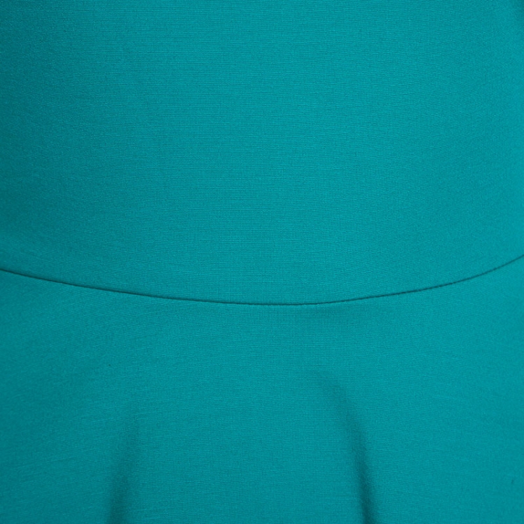 Pre Owned Elie Tahari Teal Green Knit Stretch Peplum Top M