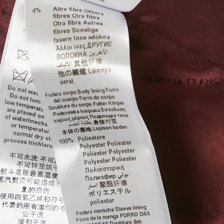 Pre Owned Elisabetta Franchi Burgundy Lurex Tweed Jacket S