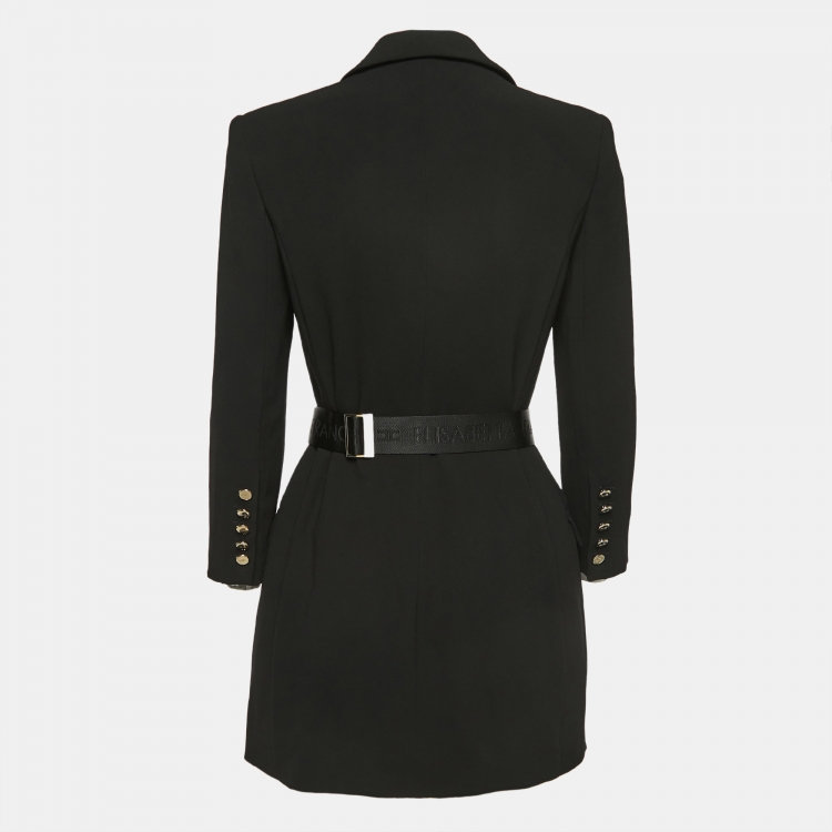 ボトムスその他 Elisabetta Franchi Black Crepe Double-Breasted Jacket Crêpe jacket with satin bands | Elisabetta Franchi