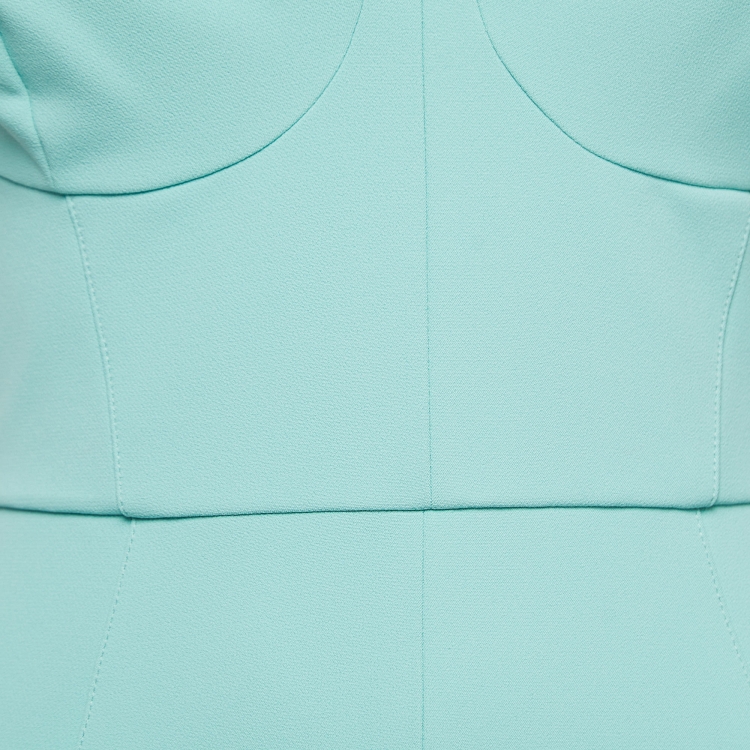 Pre Owned Elisabetta Franchi Mint Blue Crepe Chain Strapped Short Dress M