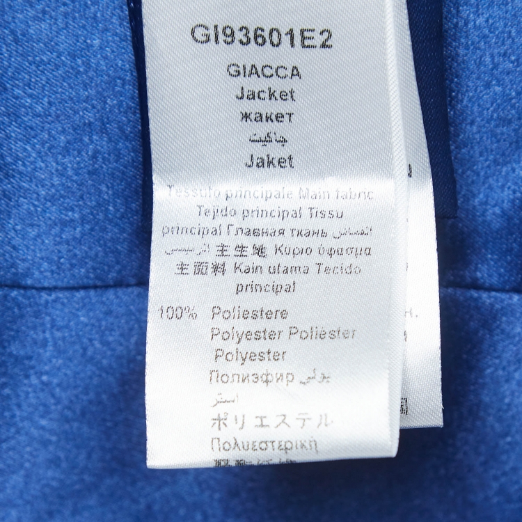 Pre Owned Elisabetta Franchi Blue Crepe Buttoned Jacket XL
