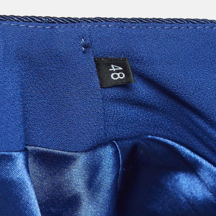 Pre Owned Elisabetta Franchi Blue Crepe Buttoned Jacket XL
