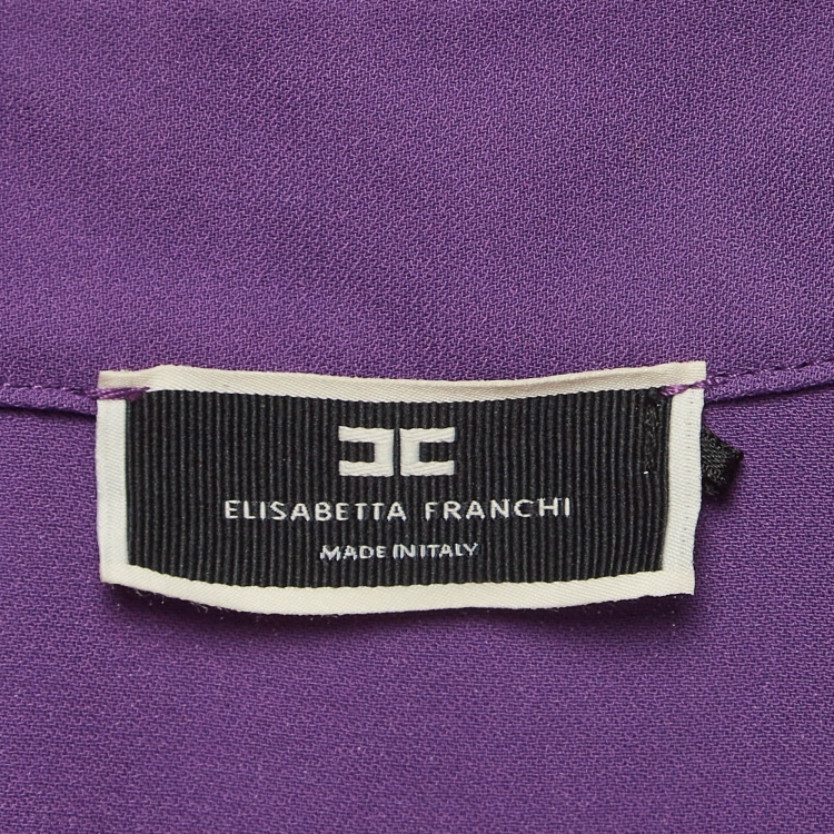 Pre Owned Elisabetta Franchi Purple Crepe Blouse L