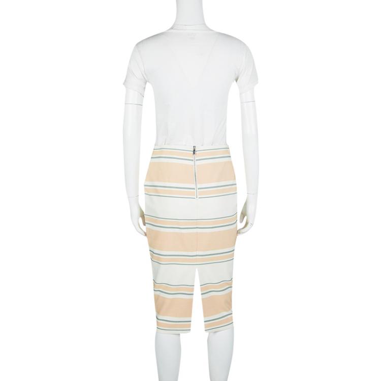 Pre Owned Elizabeth and James Striped Aisling Pencil Skirt S