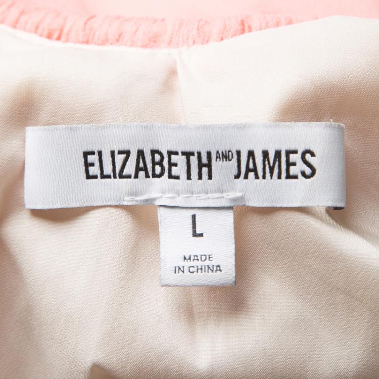 Pre Owned Elizabeth & James Pink Silk Asymmetric Layered Sleeveless Top L