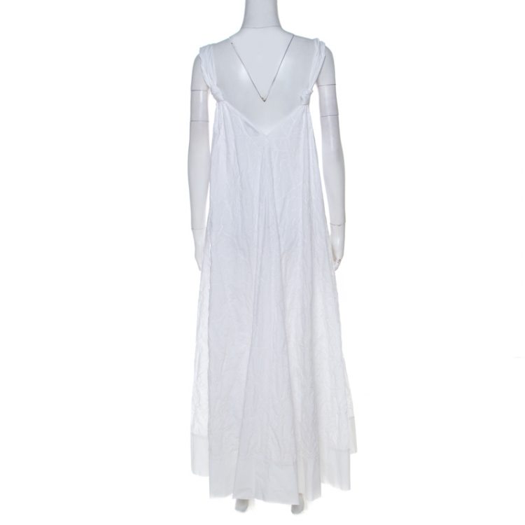 Pre Owned Elizabeth and James White Cotton Denali Maxi Dress S 