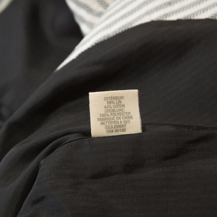 Pre Owned Elizabeth & James Monochrome Arrow Striped Linen and Cotton Blazer S