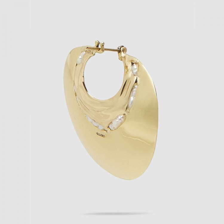 Pre Owned Ellery Gold Organic Ripple Gold-Plated Earrings One Size