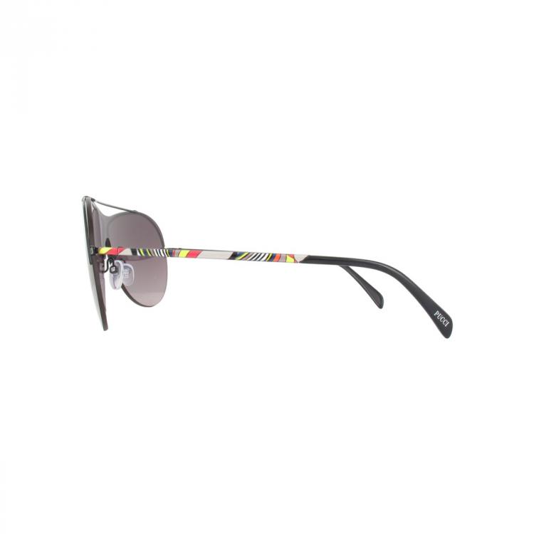 Pre Owned Emilio Pucci Shiny Black/Gradient Bordeaux EP0031 Aviator Sunglasses