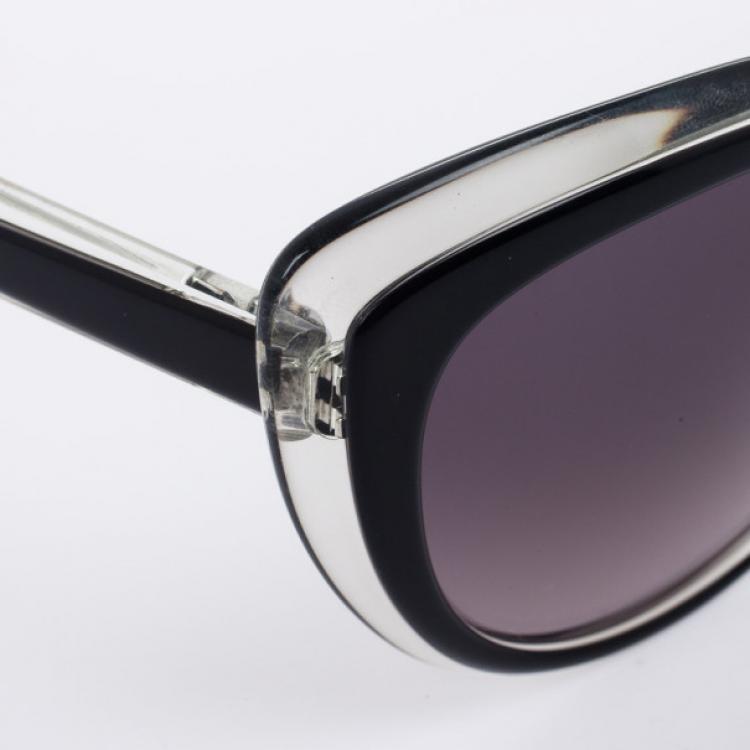 Pre Owned Emilio Pucci 721S Black Crystal Cat Eye Womens Sunglasses