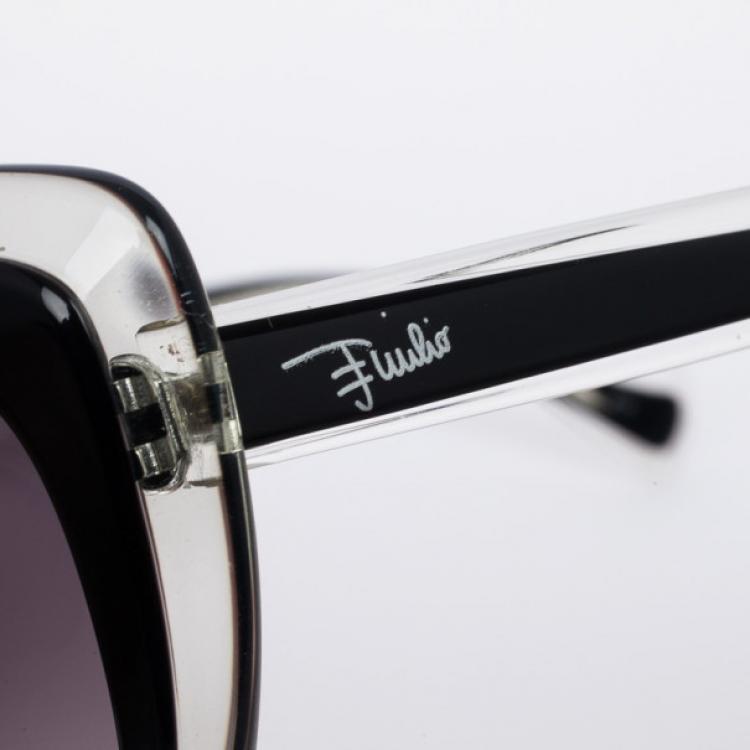 Pre Owned Emilio Pucci 721S Black Crystal Cat Eye Womens Sunglasses