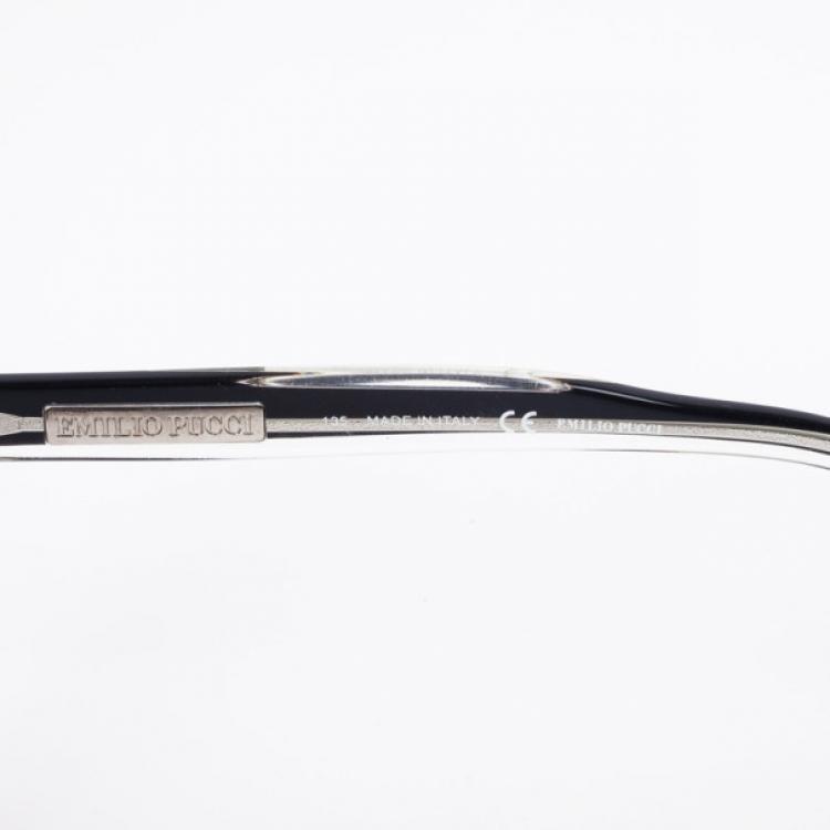 Pre Owned Emilio Pucci 721S Black Crystal Cat Eye Womens Sunglasses