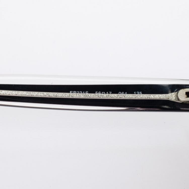 Pre Owned Emilio Pucci 721S Black Crystal Cat Eye Womens Sunglasses