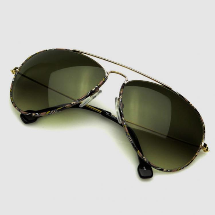 Pre Owned Emilio Pucci Gold EP125S Aviator Unisex Sunglasses