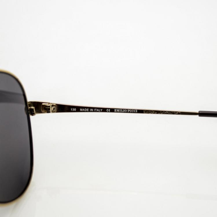 Pre Owned Emilio Pucci Shiny Gold EP131S Sunglasses