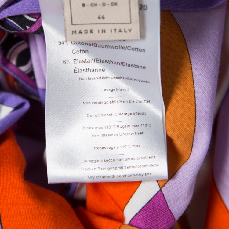 Pre Owned Emilio Pucci Multicolor Abstract Printed Cotton Tie Up Detail Sleeveless Maxi Dress L