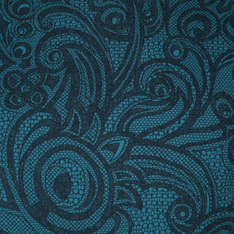 Pre Owned Emilio Pucci Blue Paisley and Net Print Ruffled Sleeve Wool Dress S
