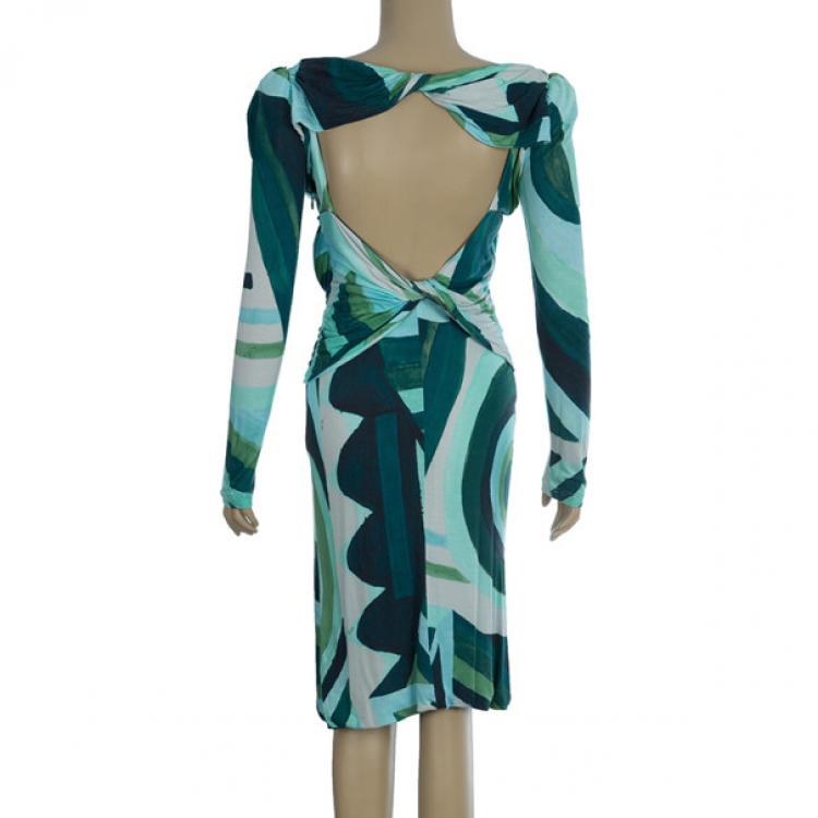 Pre Owned Emilio Pucci Long Sleeve Abstract Dress M