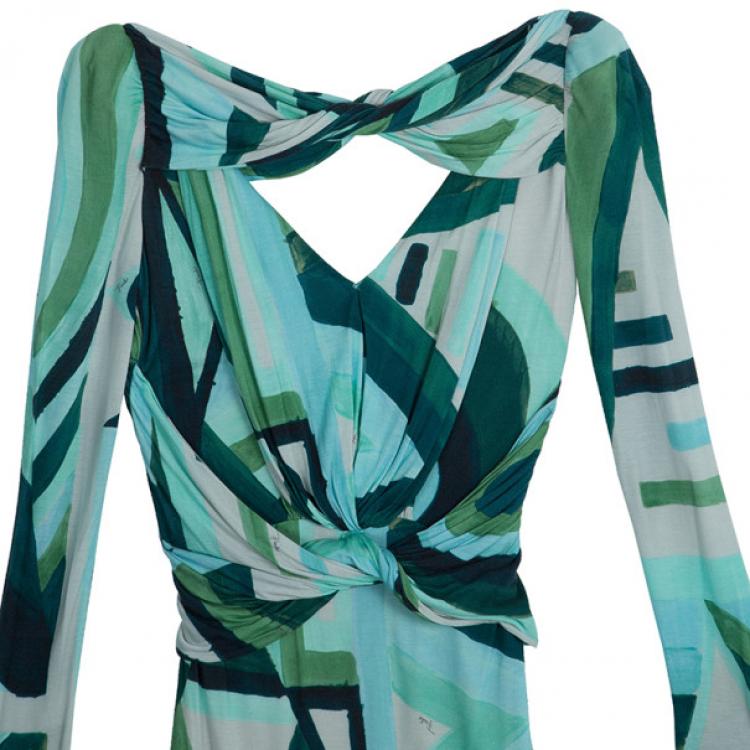 Pre Owned Emilio Pucci Long Sleeve Abstract Dress M
