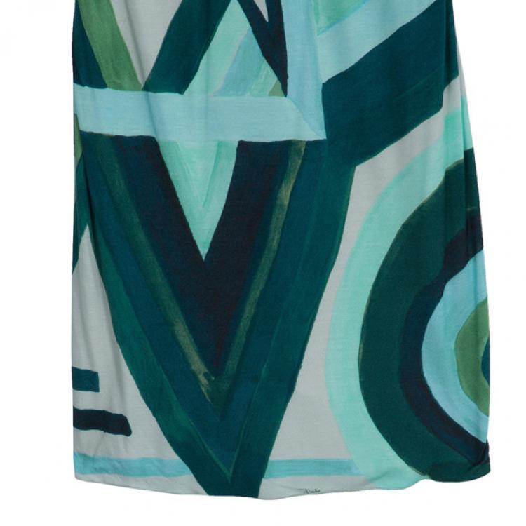 Pre Owned Emilio Pucci Long Sleeve Abstract Dress M