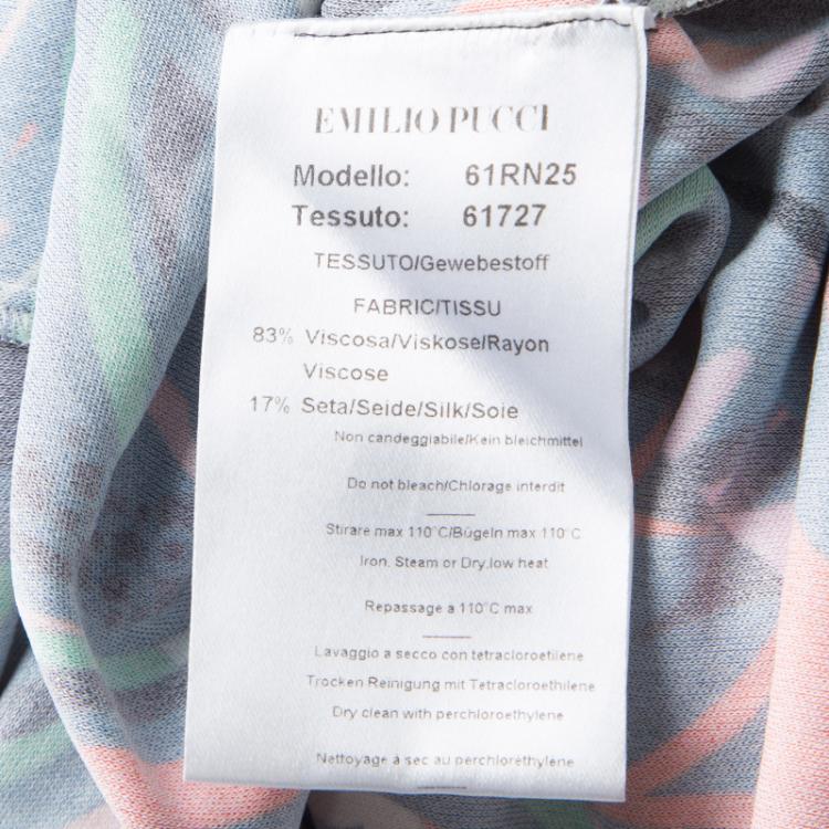 Pre Owned Emilio Pucci Multicolor Printed Knit Top M
