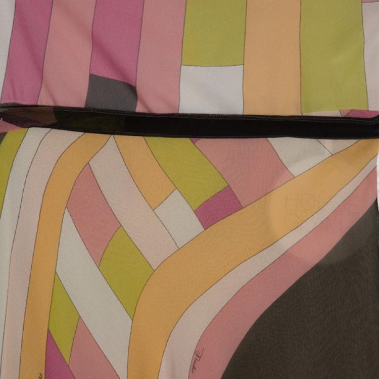 Pre Owned Emilio Pucci Embellished Chiffon Cocktail Dress S