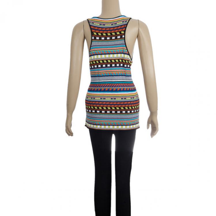 Pre Owned Emilio Pucci Printed Sleeveless Top L