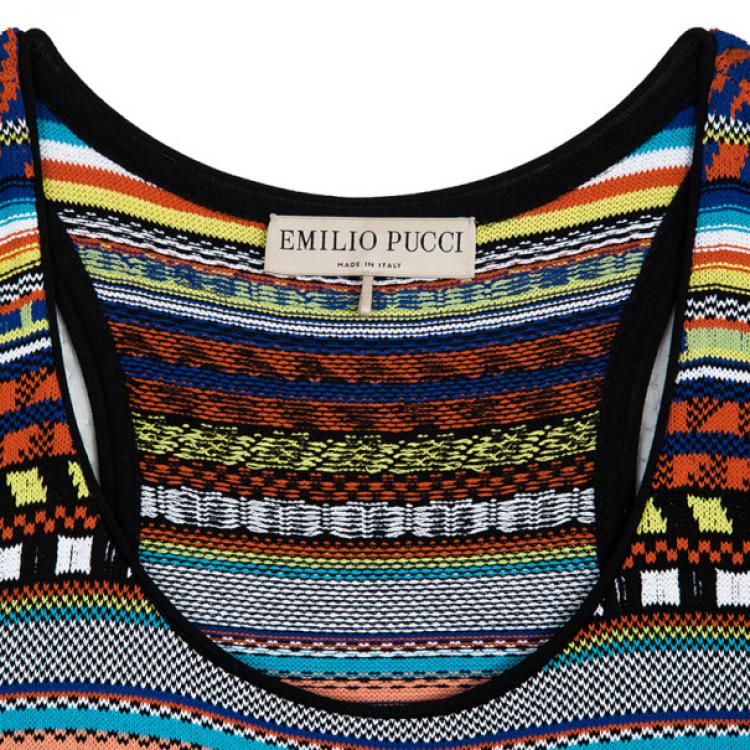 Pre Owned Emilio Pucci Printed Sleeveless Top L