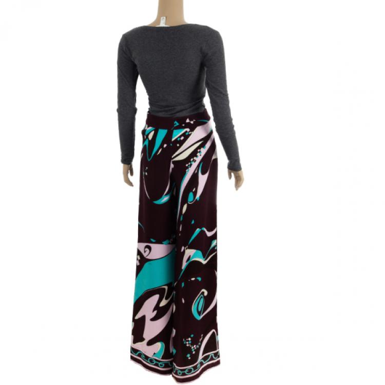 Pre Owned Emilio Pucci Printed Palazzo Pants M