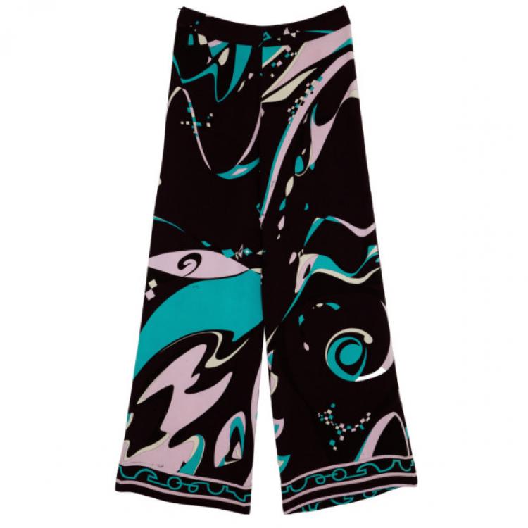 Pre Owned Emilio Pucci Printed Palazzo Pants M