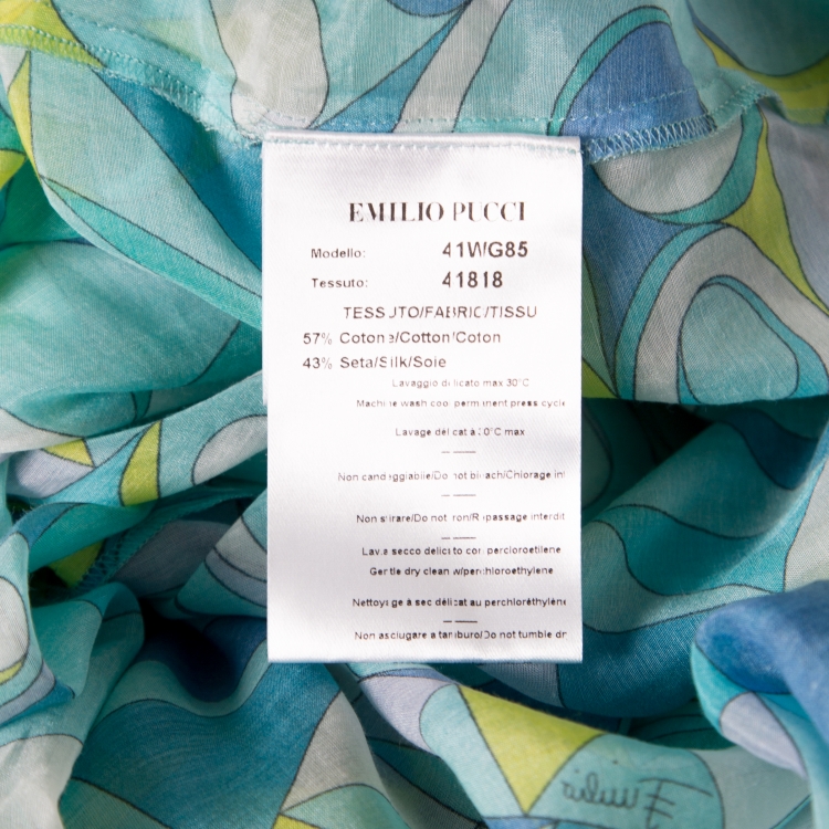Pre Owned Emilio Pucci Multicolor Printed Cotton Silk Kaftan ( Free Size )