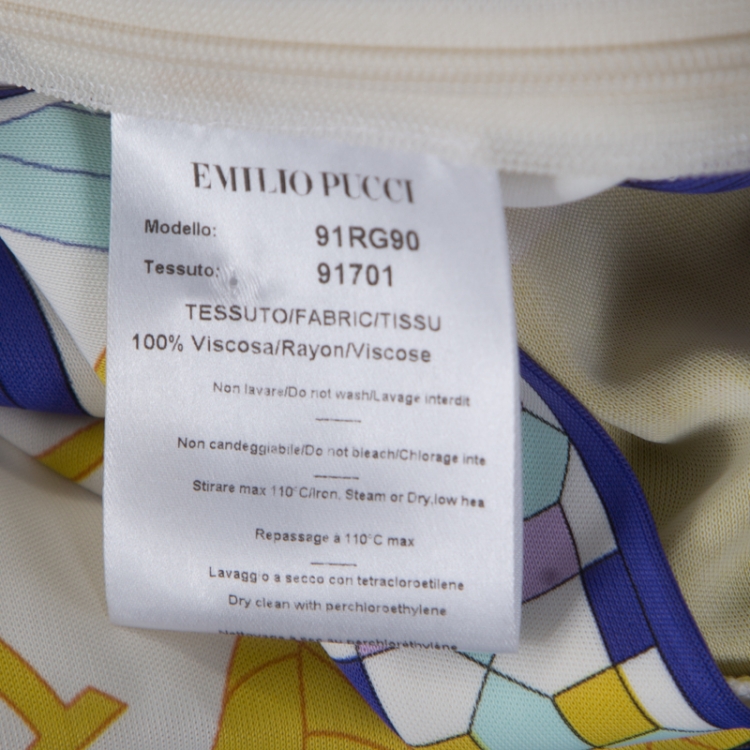 Pre Owned Emilio Pucci Multicolor Floral Printed Jersey Sleeveless Dress M