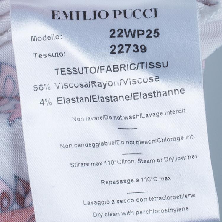 Pre Owned Emilio Pucci Abstract Printed Cotton Top M