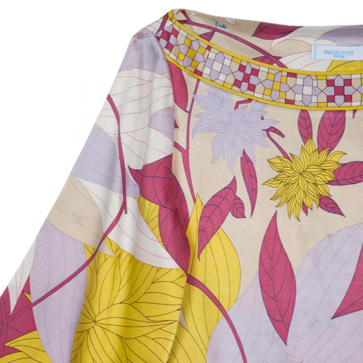 Pre Owned Emilio Pucci Silk Printed Top M