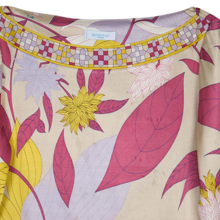 Pre Owned Emilio Pucci Silk Printed Top M