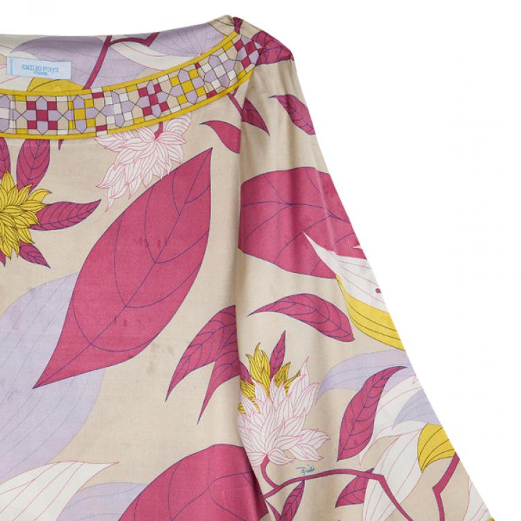 Pre Owned Emilio Pucci Silk Printed Top M
