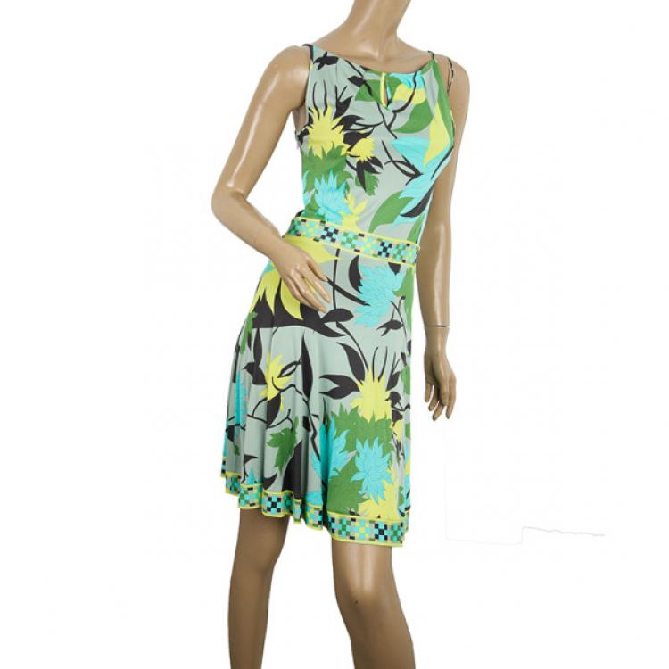 Pre Owned Emilio Pucci Miri Printed Stretch Dress S