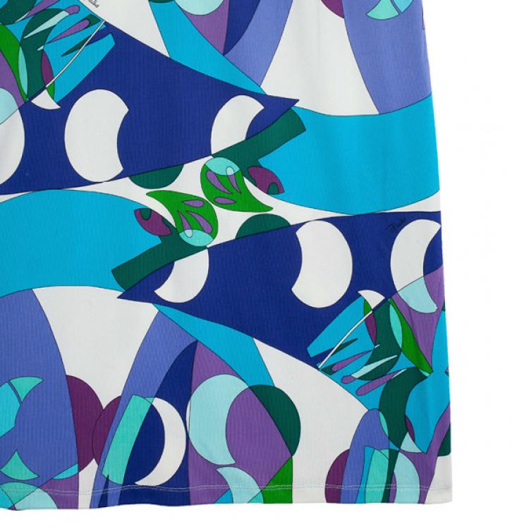 Pre Owned Emilio Pucci Printed Stretch Dress M