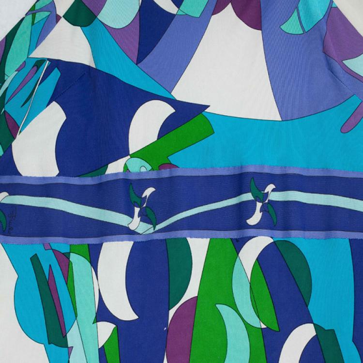 Pre Owned Emilio Pucci Printed Stretch Dress M