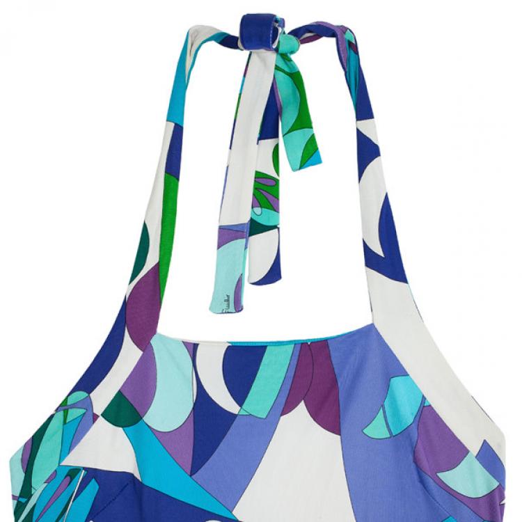 Pre Owned Emilio Pucci Printed Stretch Dress M