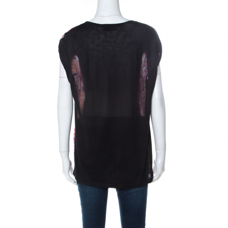 مملوكة مسبقًا Emilio Pucci Pink & Black Signature Print Silk Sleeveless Top M
