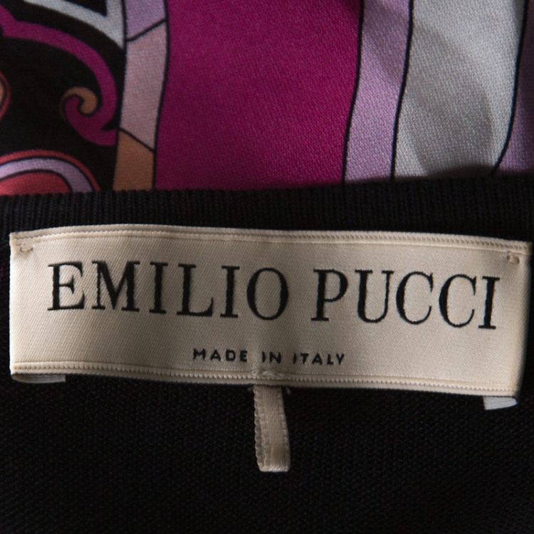 مملوكة مسبقًا Emilio Pucci Pink & Black Signature Print Silk Sleeveless Top M