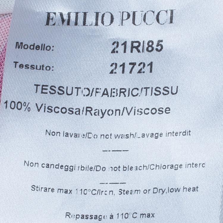 مملوكة مسبقًا Emilio Pucci Pink Abstract Printed Shirt Dress S