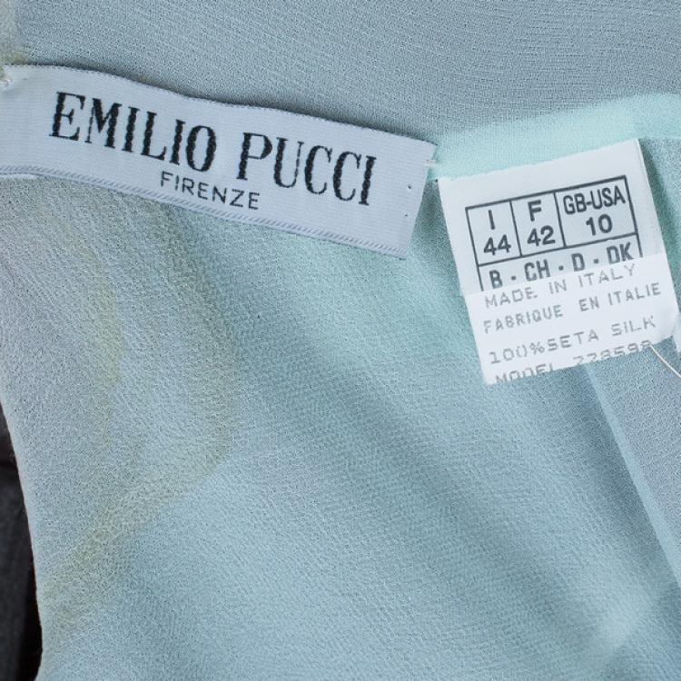 Pre Owned Emilio Pucci Silk Printed Maxi Dress M
