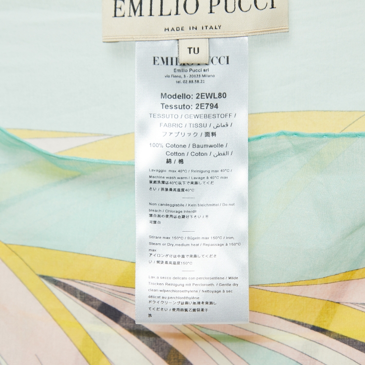 Pre Owned Emilio Pucci Multicolor Abstract Print Cotton Maxi Kaftan One Size